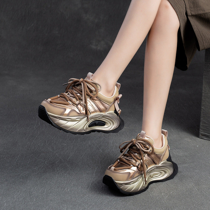 Women's Color Dad Muffin Heightened Single Layer Casual Shoes