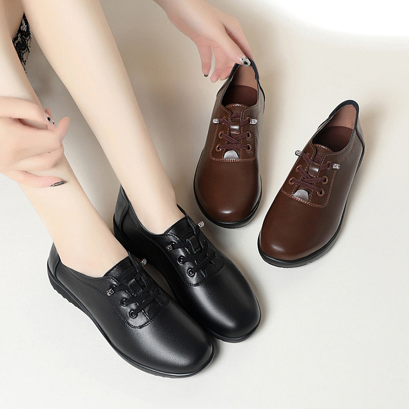 Women's Spring Single Low Wedge Short Mother Women's Shoes