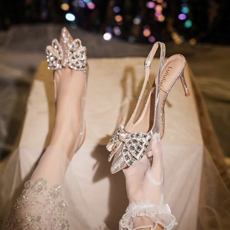 Stiletto Pointed Toe Cap Autumn Bridal Heels