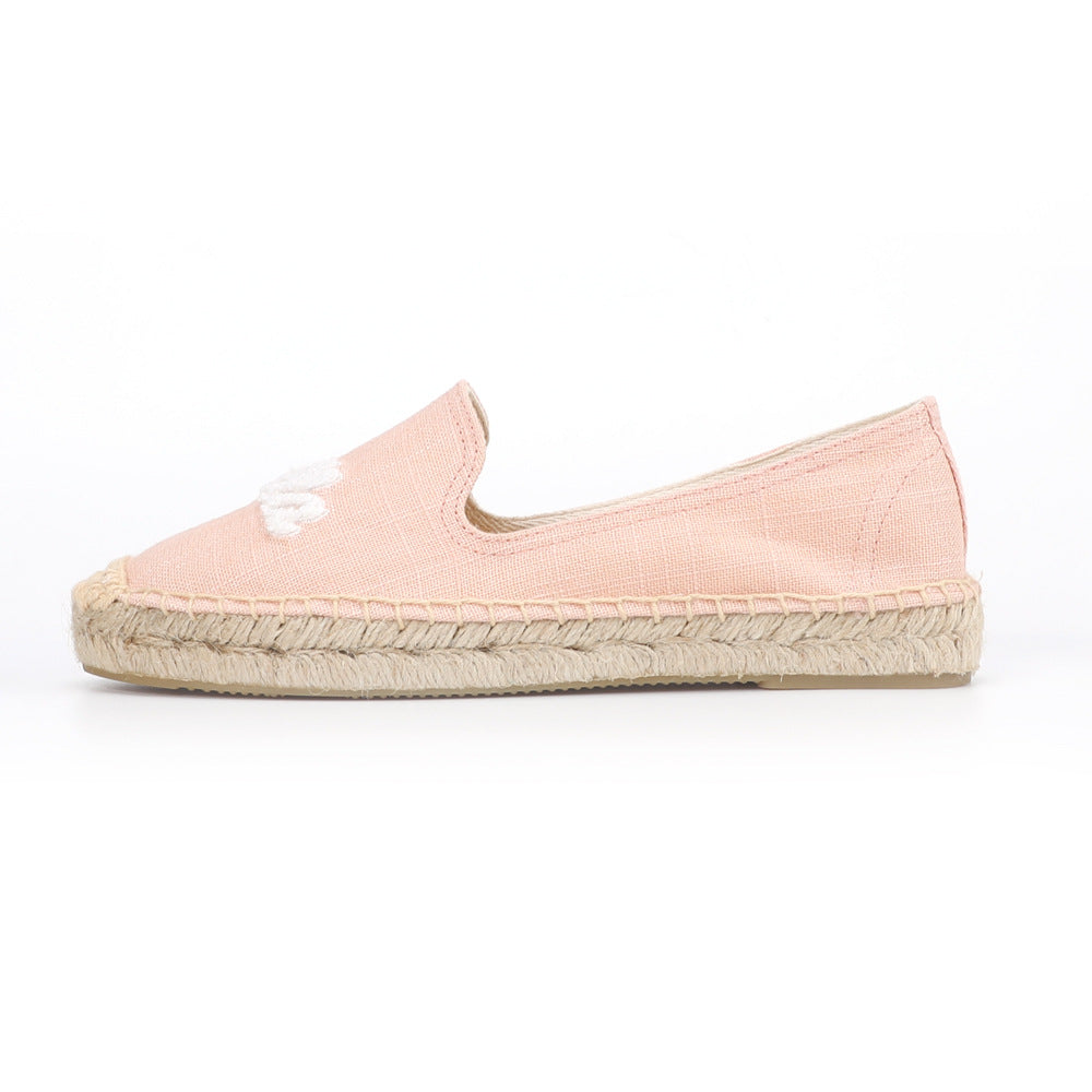 Women's Toe Slip-on Creative Low Top Solid Canvas Shoes