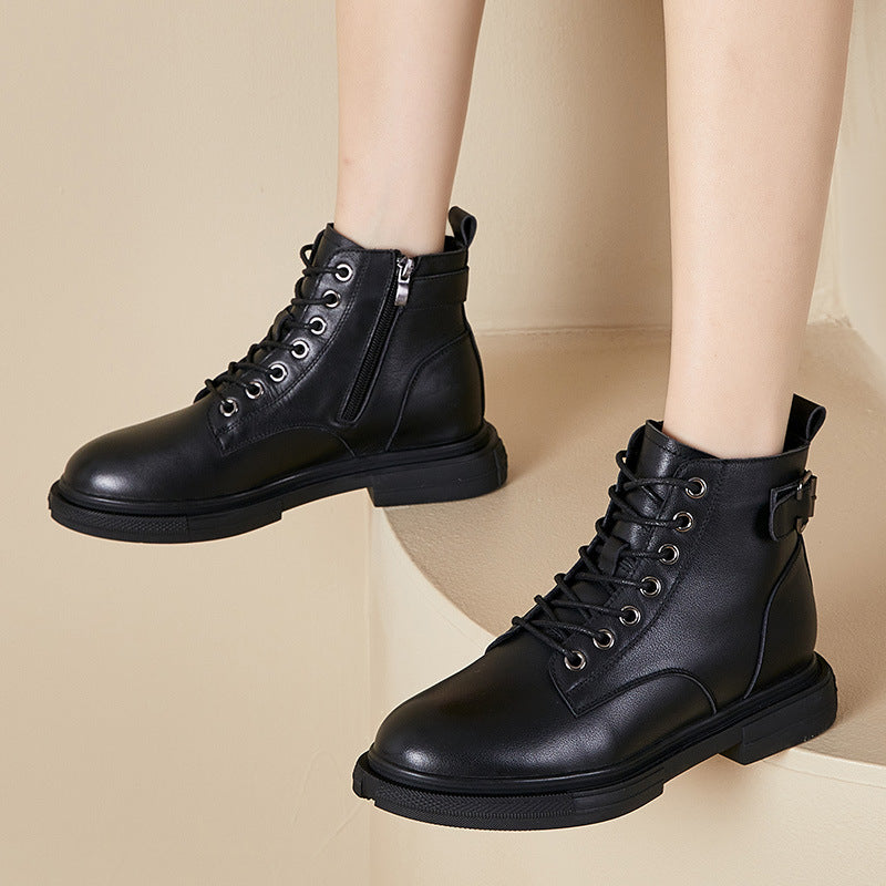 Women's Martin Winter First Layer Cowhide Veet Boots