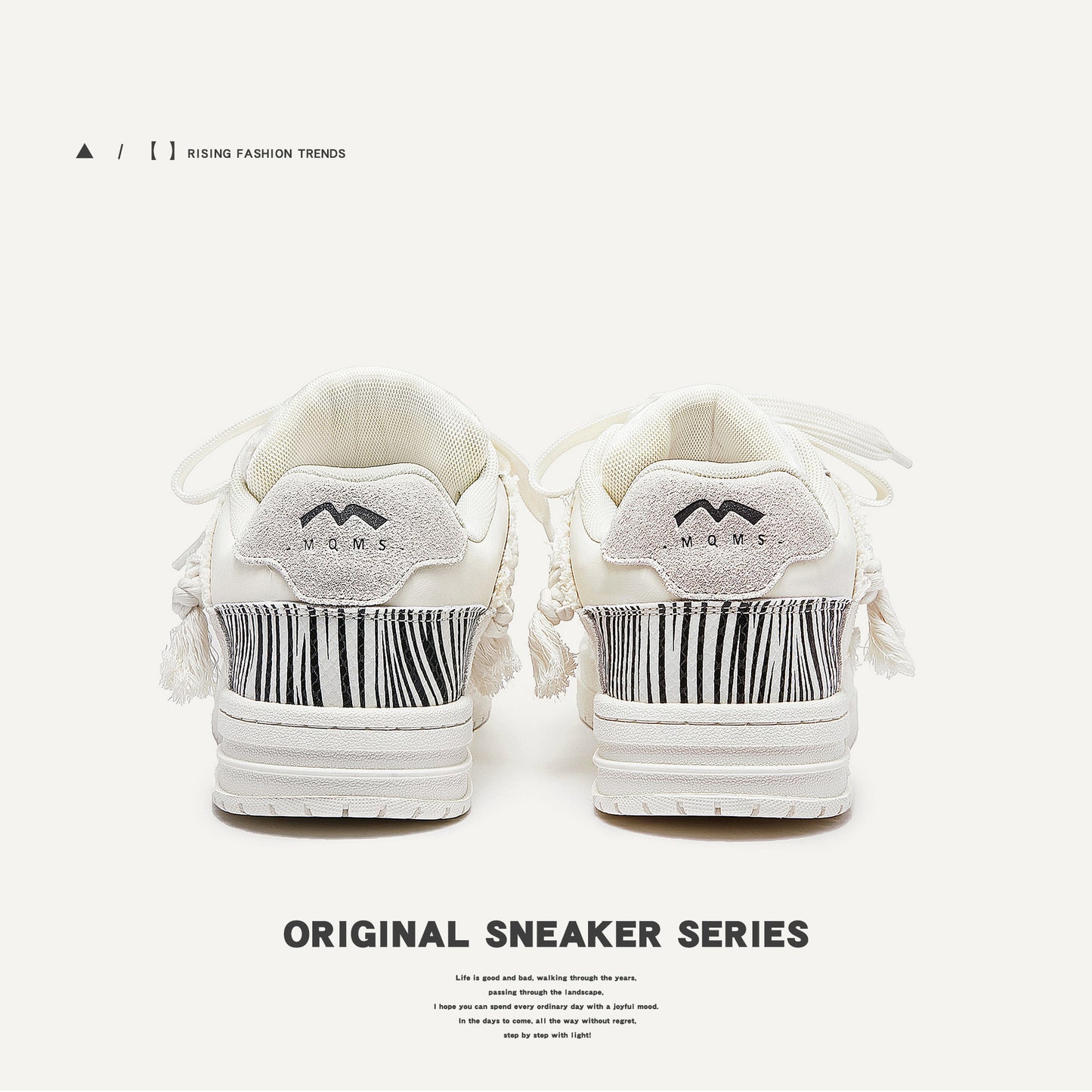 Women's & Men's Destroy Aesthetics Series White Bread Trendy Sneakers