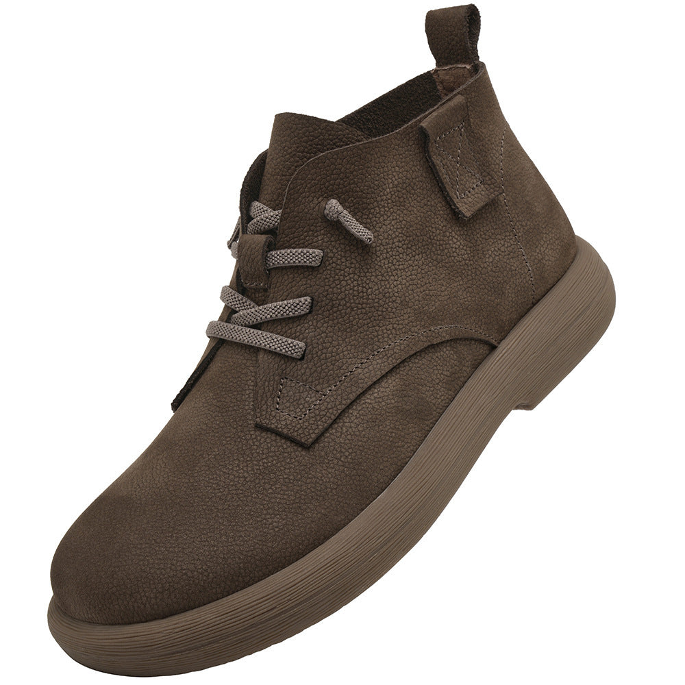 Men's First Layer Cowhide Light Bottom Front Outdoor Men's Casual Leather Shoes