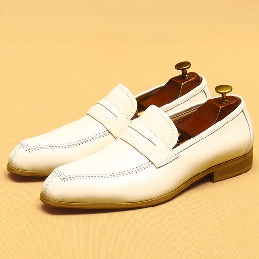 Men's British Business Leisure Slip-on Formal Wedding Leather Shoes