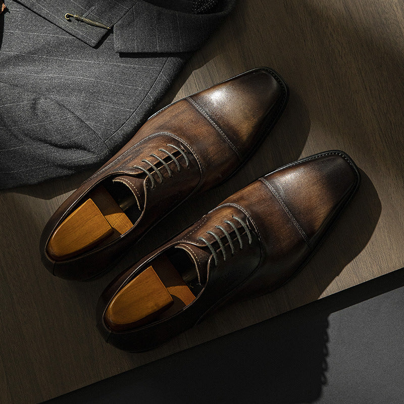 Men's Genuine Business Formal Wear Cowhide Dad Leather Shoes