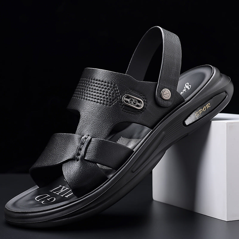 Men's Summer Fashion Trendy Top Layer Cowhide Sandals