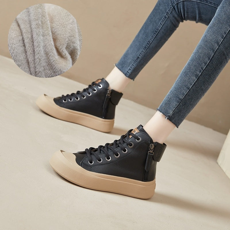 Women's Ankle Genuine Versatile Chelsea British Style Boots