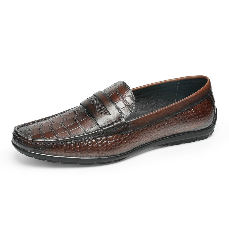 Men's Delivery Within Hours Summer Cowhide Business Loafers