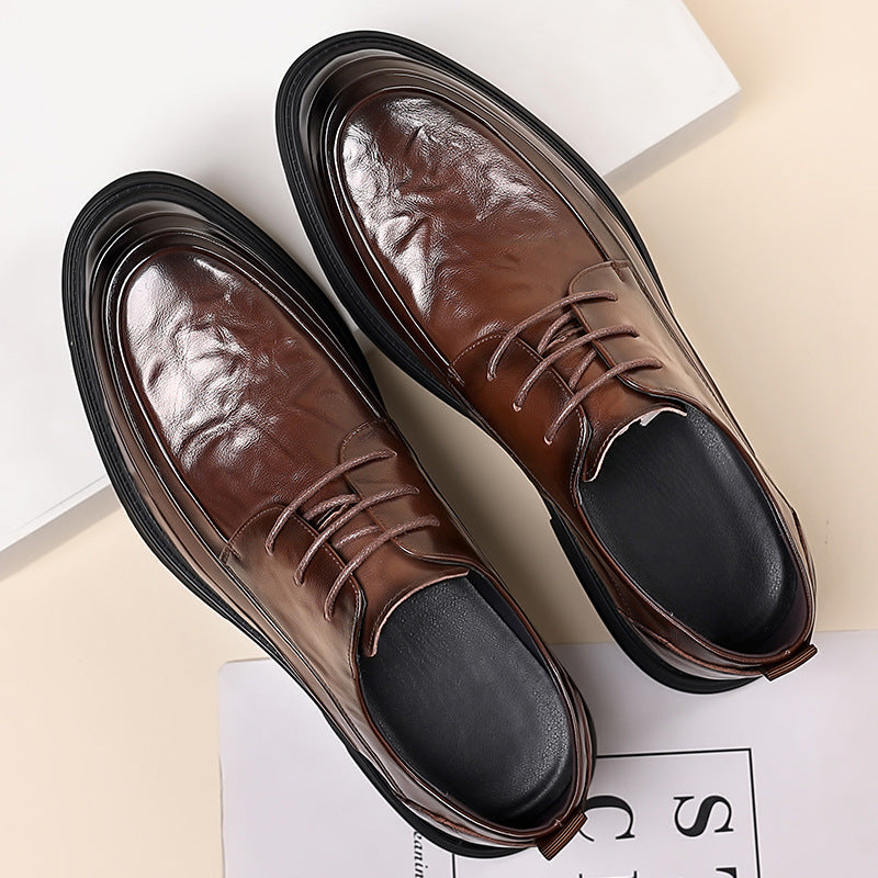Men's Top Layer Cowhide Soft Bottom Breathable Fashionable Leather Shoes