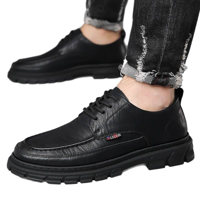 Men's Full Cowhide Star Toe Breathable Increased Men's Shoes