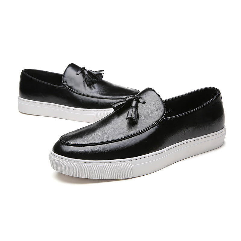 Men's Tassel Plus Size Low Top Slip-on Business Formal Men's Casual Leather Shoes