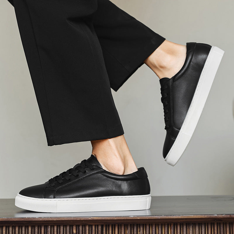 Men's Bottom White Genuine Plus Size Widened Men's Shoes