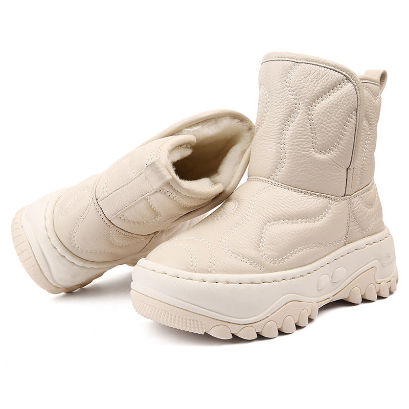 Women's Winter Fur Integrated Thick Bottom Fashion Snow Boots