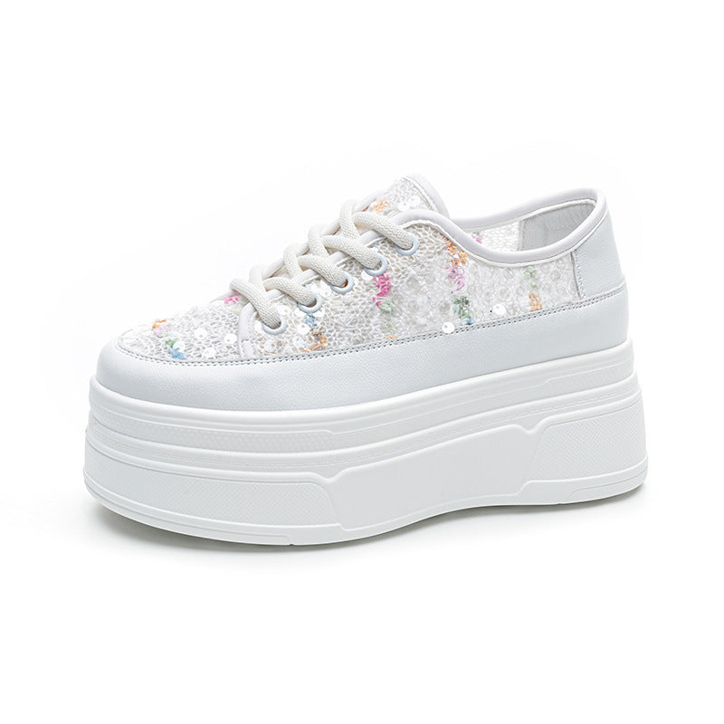 Women's Platform Small Height Increased Round Toe Casual Shoes
