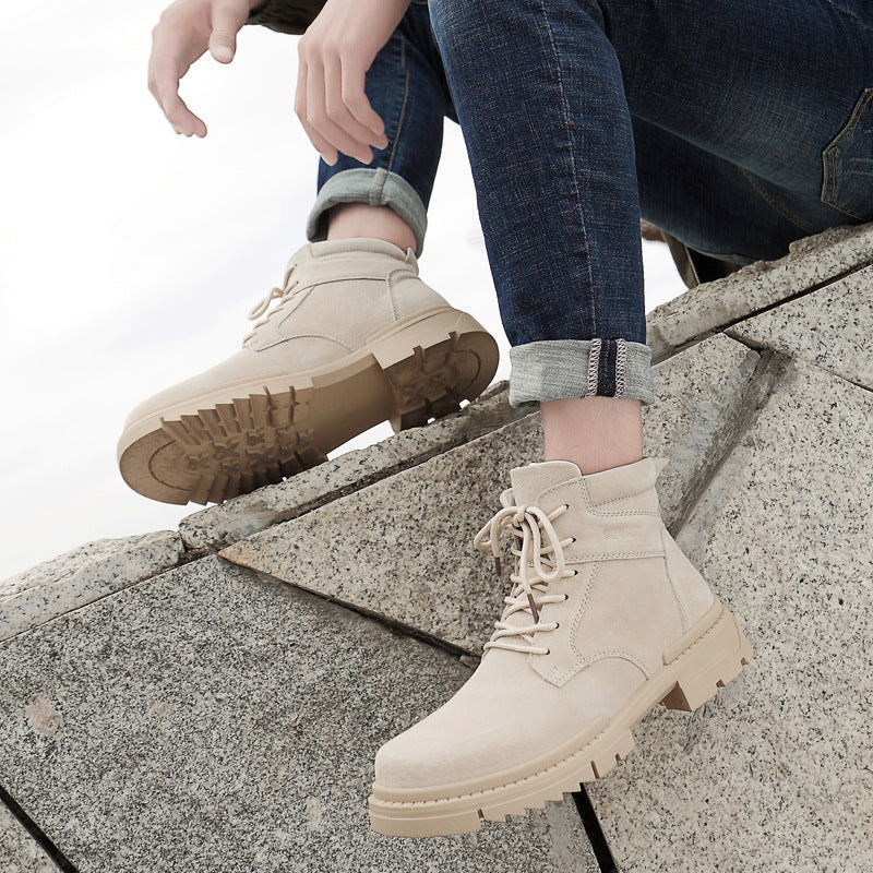 Men's Height Increasing Insole Outdoor Martin Worker Boots