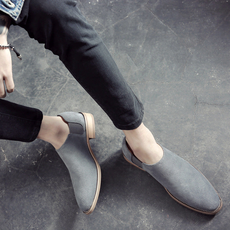 Men's Korean Style Pointed British Suede Calf Men's Shoes