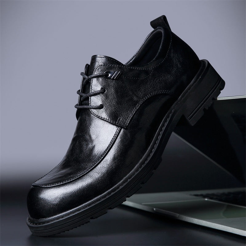 Men's Wear High-grade Authentic British Style Commuter Round Toe Leather Shoes