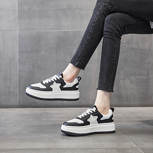 Women's White Spring Pumps Genuine Platform Plus Casual Shoes