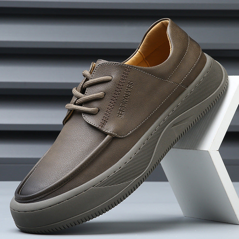 Men's Autumn Genuine Breathable Versatile Platform Fashion Leather Shoes