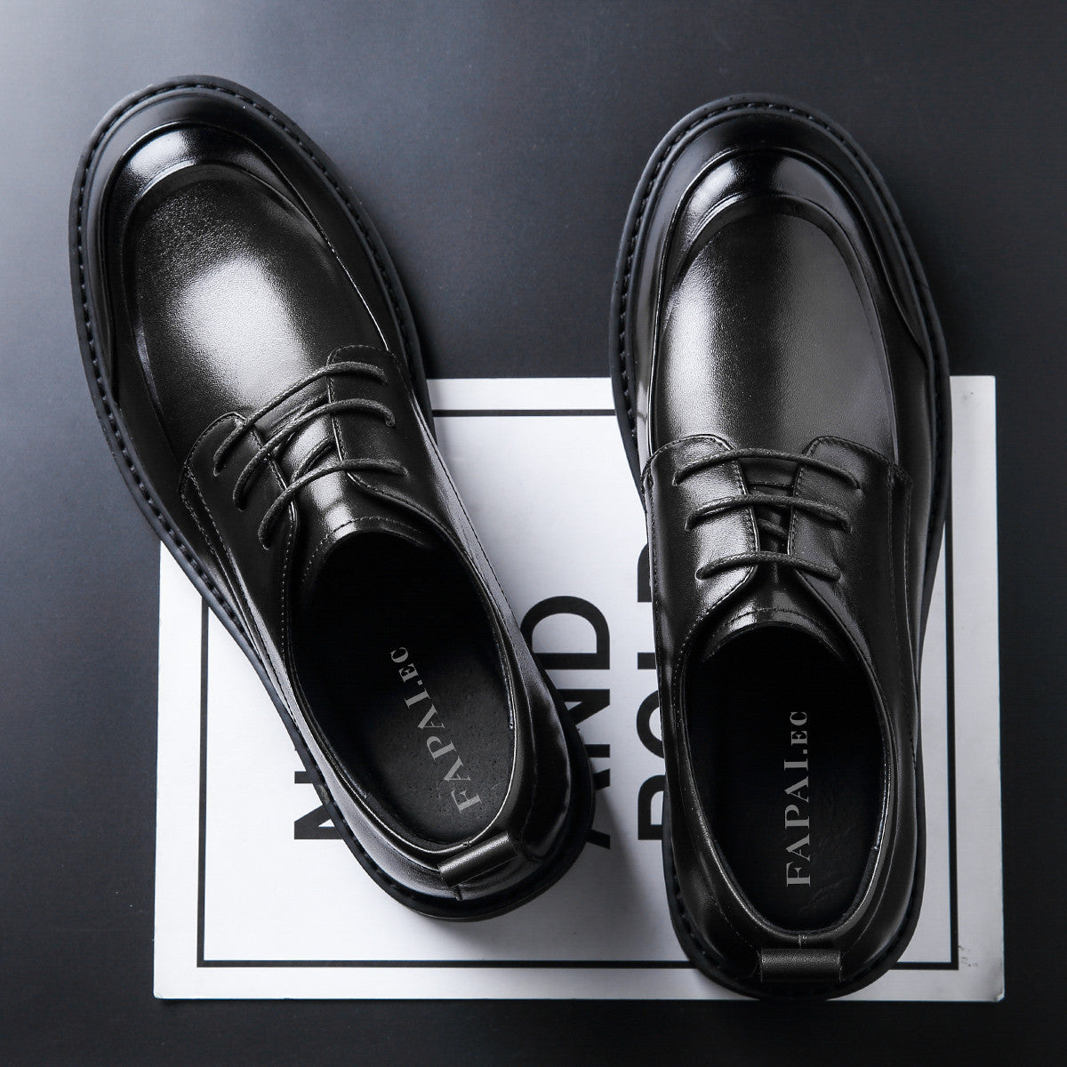 Men's Big Head Retro Lace Up Derby Leather Shoes