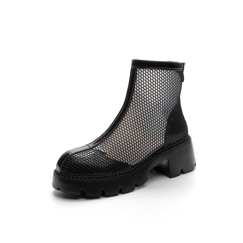 Women's Fashionable Breathable Mesh High Thick Bottom Heels