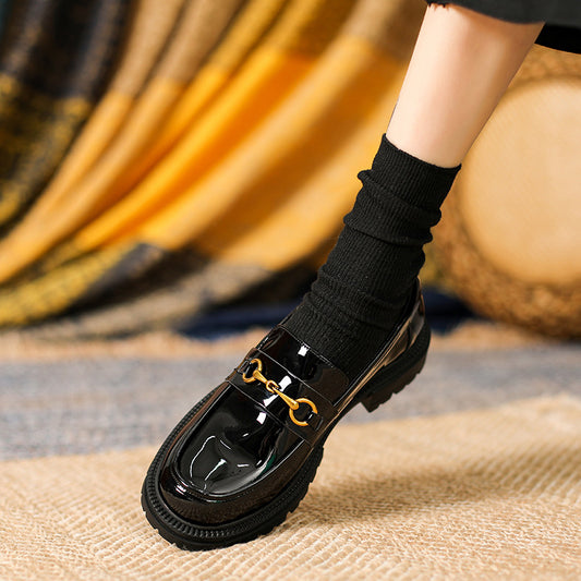 Women's Platform Slip-on With Skirt Soft Thick Loafers