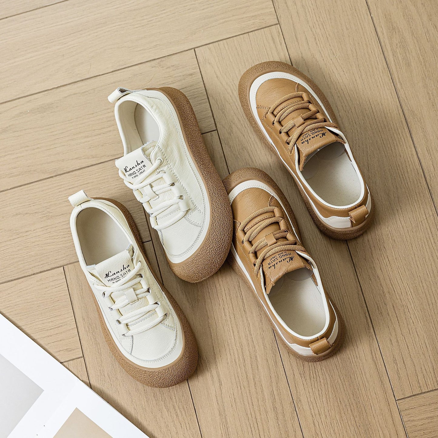 Women's Layer Cowhide Platform Soft White Spring Genuine Delicate Sneakers