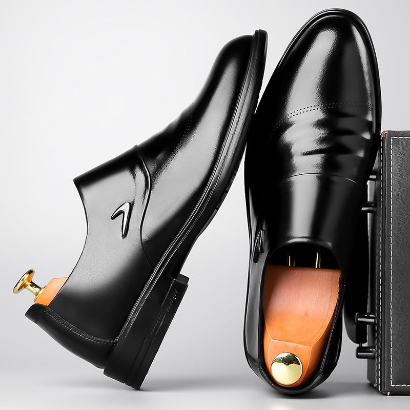 Men's Cowhide Business Formal Soft British Leather Shoes