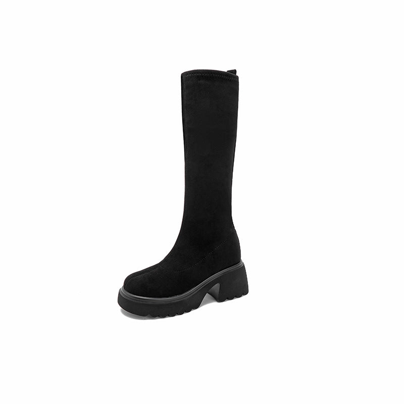 Women's Thick-soled Sheepskin Veet High Leg Slimming Boots