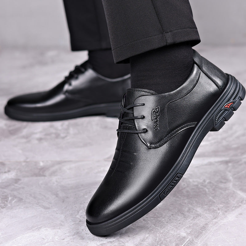 Men's Genuine Spring Business Lace Up Trendy Leather Shoes