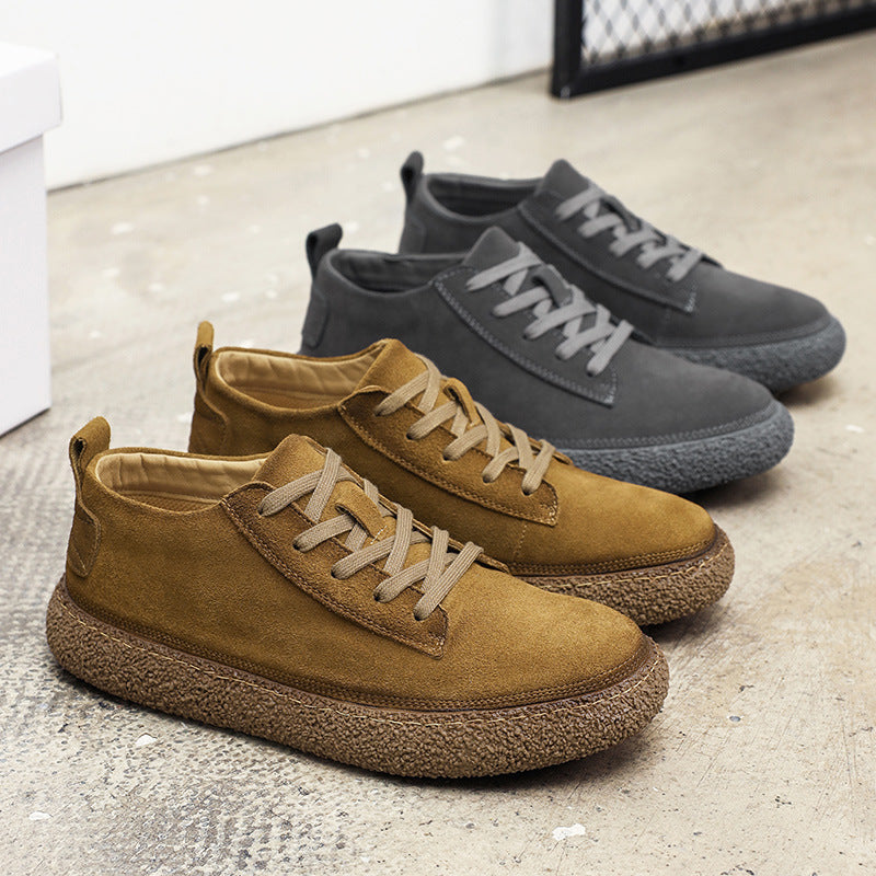 Men's Autumn Retro Matte Platform Board Casual Shoes
