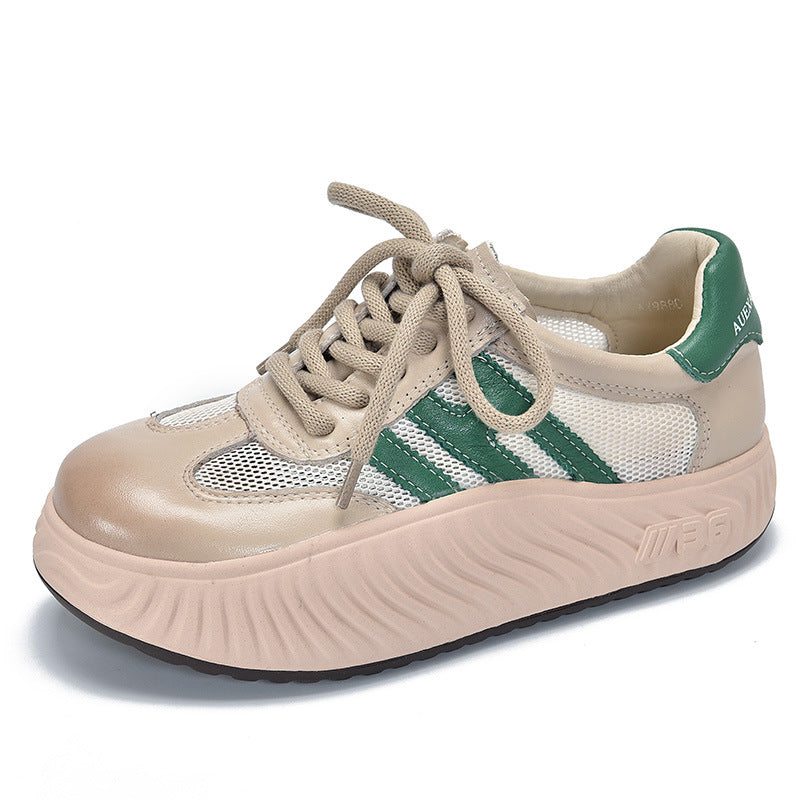 Pairs Of Platform Mesh Surface Sports Round Sandals