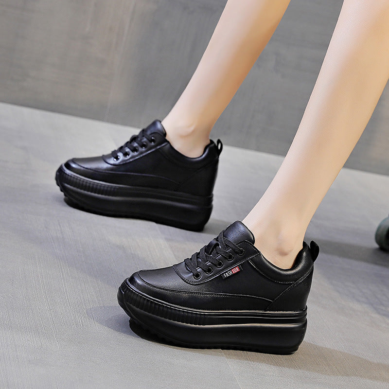 Women's Small Height Increasing Insole Four White Pumps Fleece Women's Casual Shoes