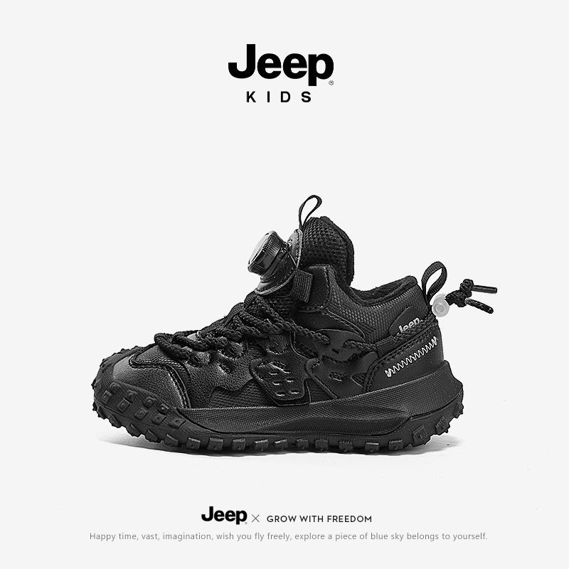 Children's Cotton In Black Winter Plus Veet Kid's Sneakers