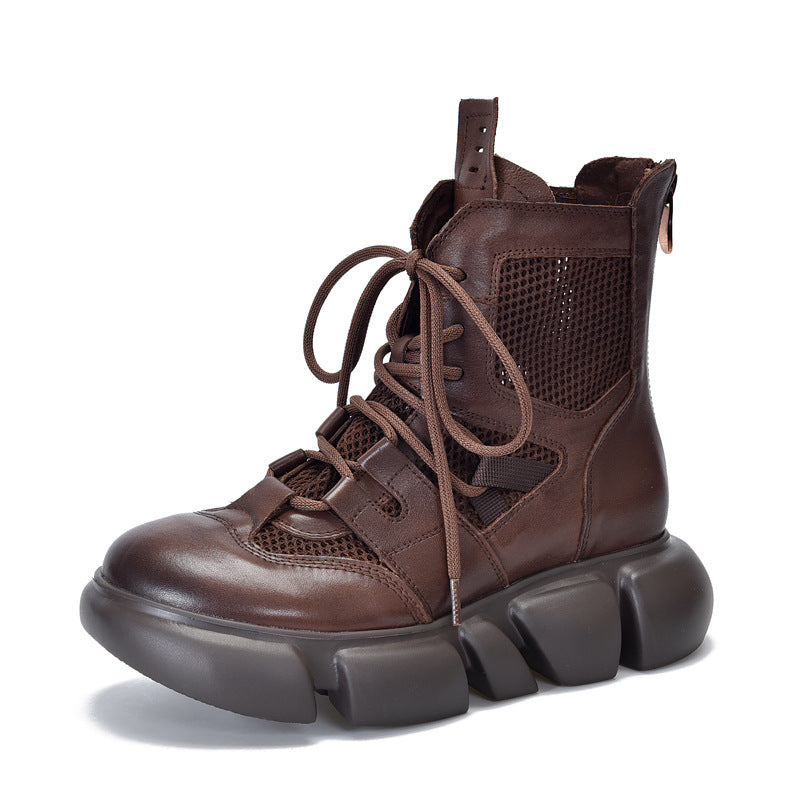 Women's Round Head Genuine Thick Bottom Ankle Breathable Sandals