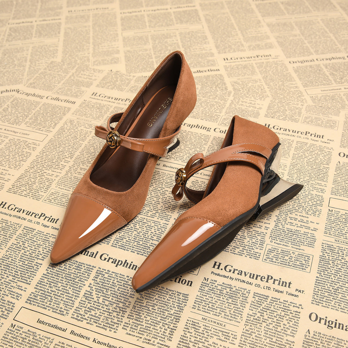 Women's Genuine Wedge Beautiful French Mary Jane High Spring Temperament Small Women's Fashion Shoes