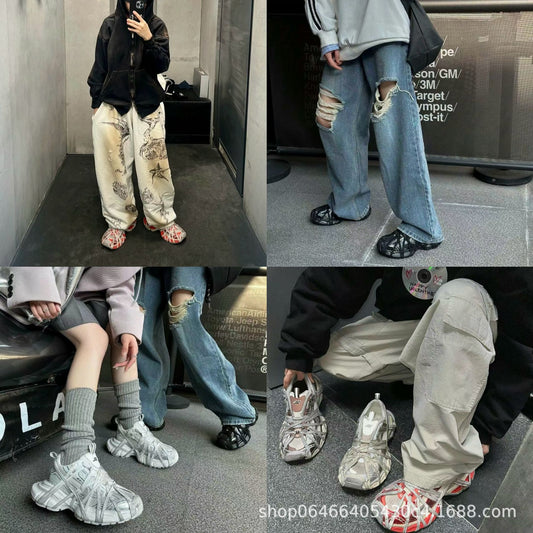 Women's & Men's Paris Dad Distressed Casual Shoes