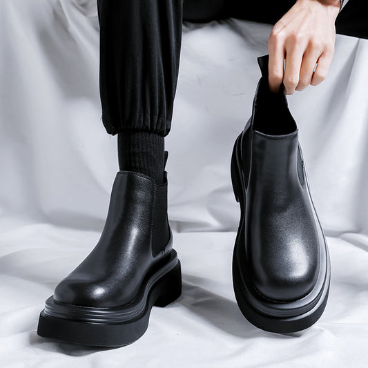 Men's Smoke Pipe Platform Martin Chelsea Preppy Boots
