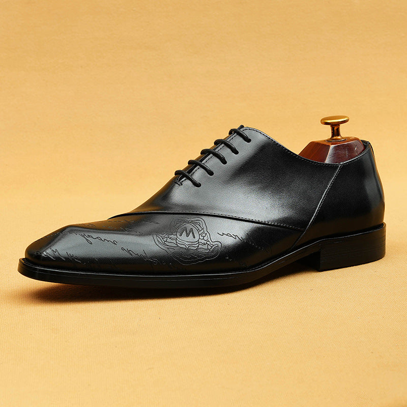 Men's Carved British Formal Wear Business Pointed Leather Shoes