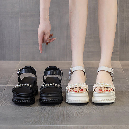 Women's Summer Platform Increased Fashionable Buckle Roman Sandals