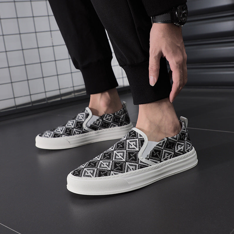 Men's Vintage Cloth Sail Breathable Camouflage Knitted Trendy Canvas Shoes