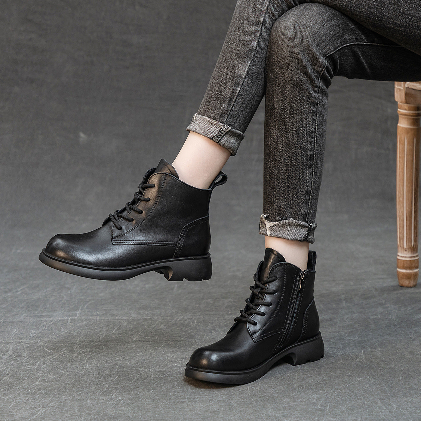 Women's Martin Chunky Soft Bottom Surface Plus Size Boots