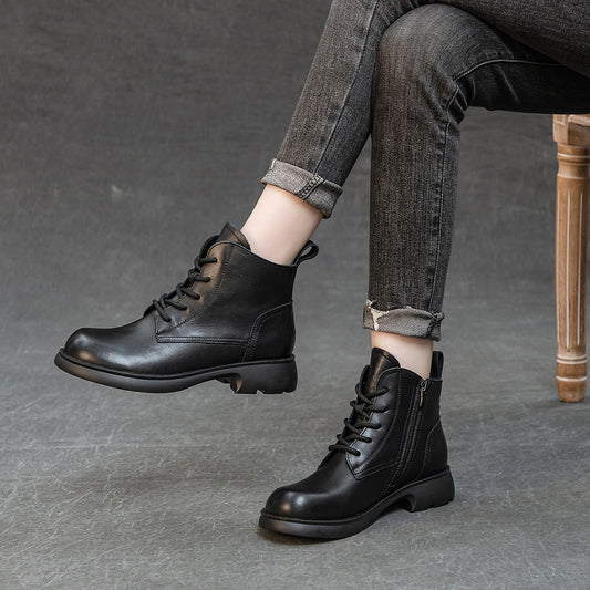 Women's Martin Chunky Soft Bottom Surface Plus Size Boots