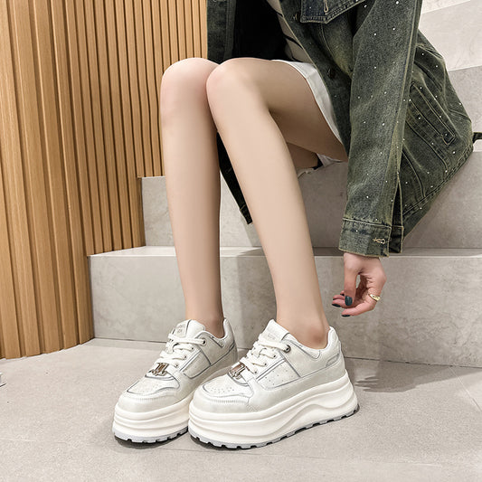 Women's Platform White Spring Lightweight Exercise Fashion Casual Shoes