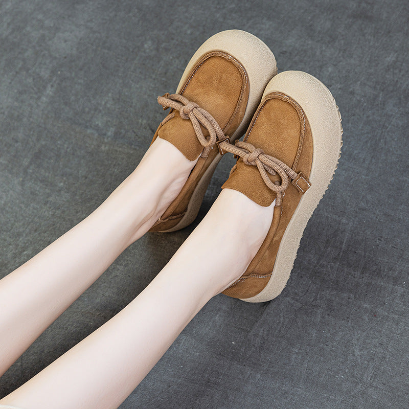 Women's Layer Cowhide Soft Bottom Surface Handmade Women's Casual Shoes