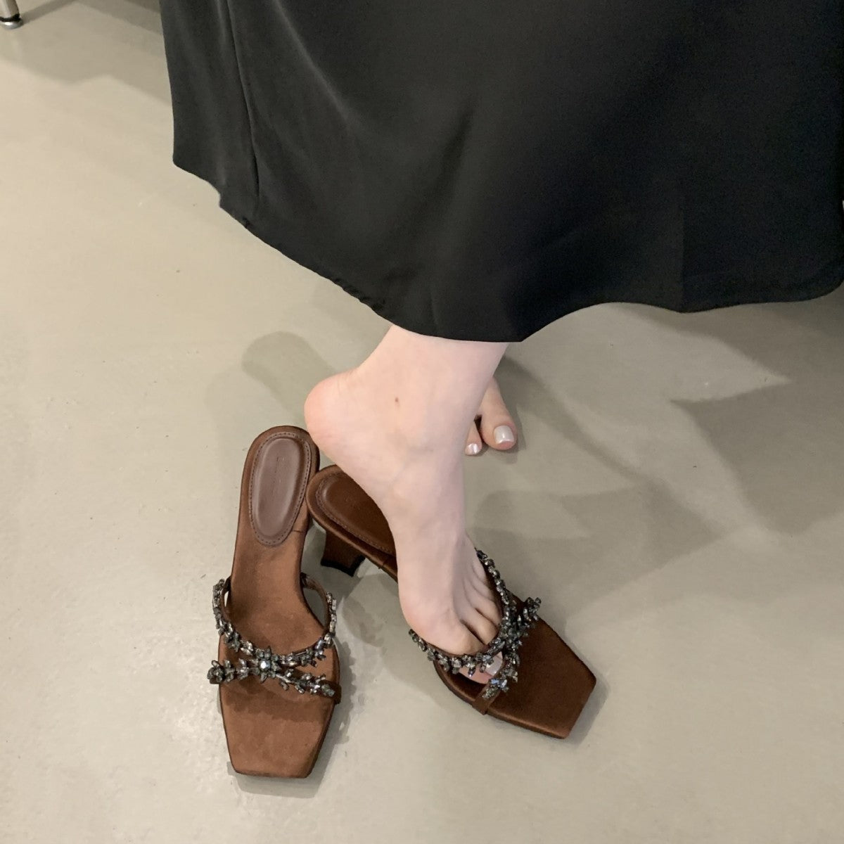 Women's Chunky Open Sexy Cross Sling French Heels