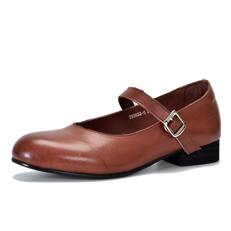 Women's Price Washed Calf Round Toe Mary Jane Women's Shoes