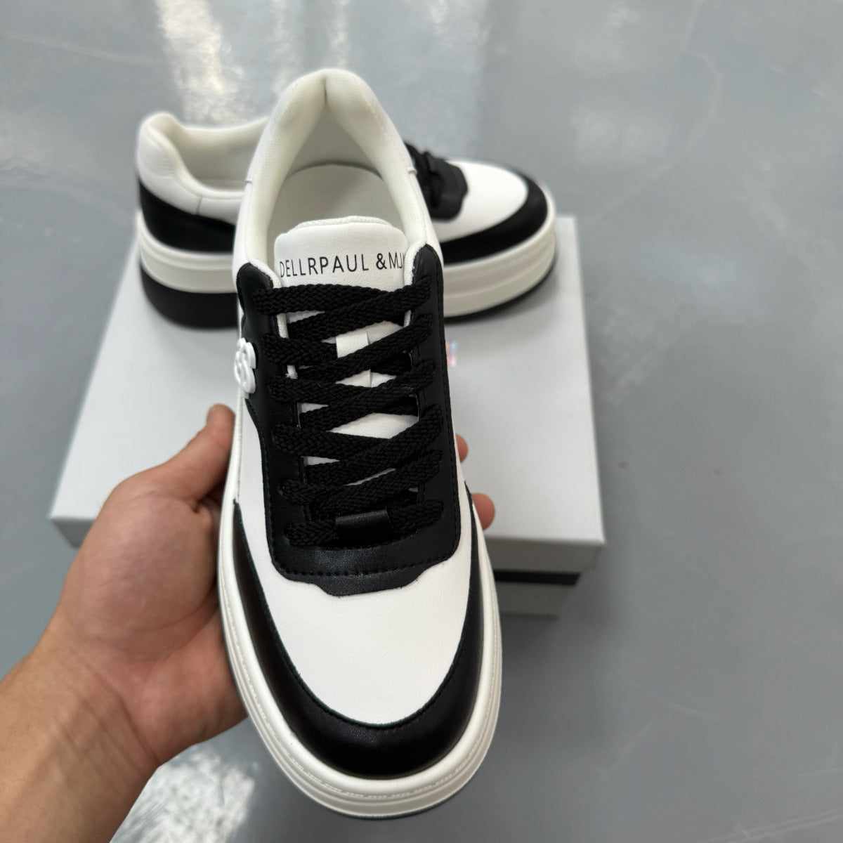 Women's Pair Version Platform White Sports Skate Sneakers