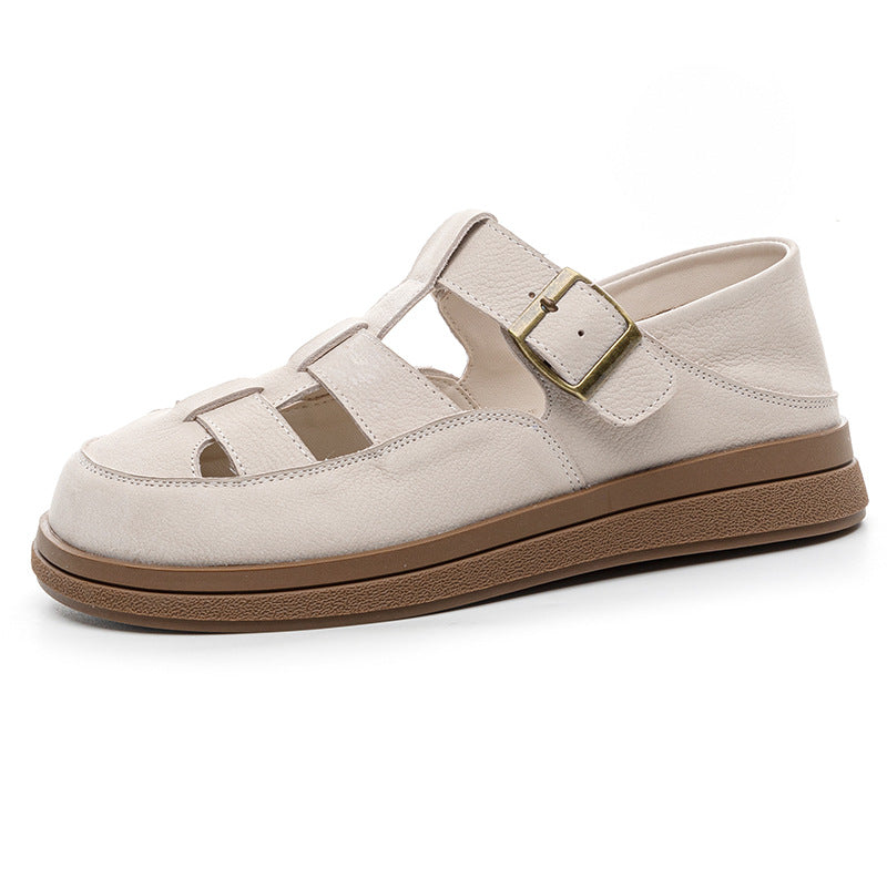 Women's Cow Soft Bottom Roman Closed Toe Sandals