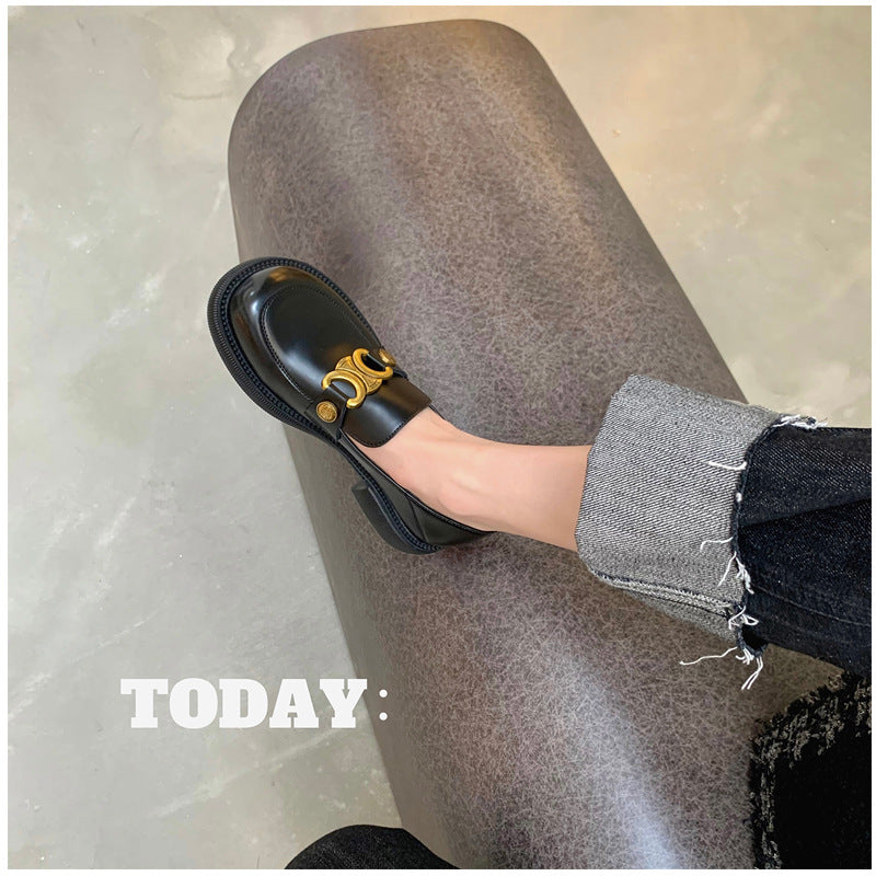Women's Genuine Thick With British Style One Loafers